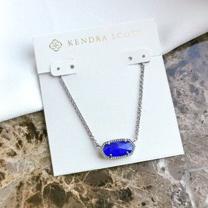 Kendra Scott | Silver Elisa Blue Cats Eye Necklace